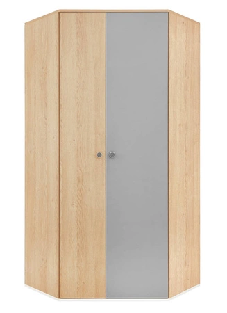 Eckkleiderschrank Pixel Schwamm Eiche / grau ideal für das Jugendzimmer funktional und geräumig Originalfarben