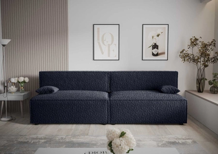 Brandon XL Schlafsofa navy blue modernes Design und breiter Funktionsstoff mit markanter Schlingenoberfläche