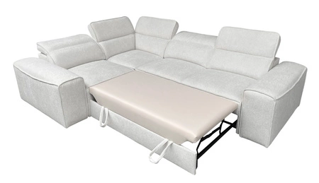 Ecksofa mit Schlaffunktion Viano II Lux grau linksseitiges Designer-Ecksofa für das Wohnzimmer mit komfortablem ausziehbarem Fußteil