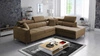 Ecksofa mit Schlaffunktion Nausa III hellbraun rechte Ecke Samt stilvolles bequemes Ecksofa verstellbare Kopfstützen Container für Bettzeug