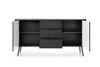 Zoya 168 cm schwarz Kommode elegantes Design ovale Form auf Metallbeinen geschmackvoll geriffelte Front gesetzt