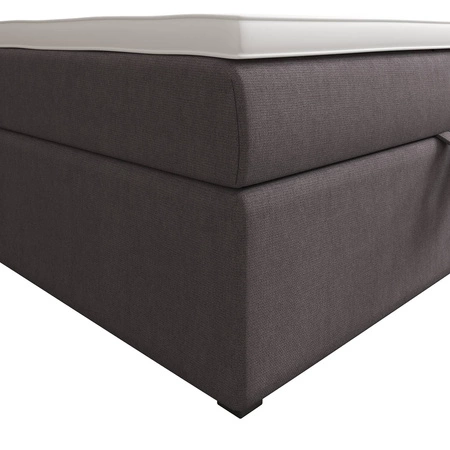 Boxspringbett Flint 120x200 grau im modernen skandinavischen Stil mit gepolstertem Kopfteil Bett mit Staukasten