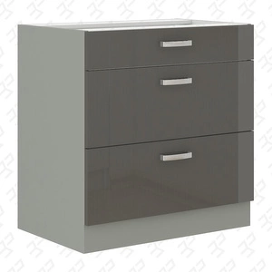 Küchenhochschrank mit Schubladen Grau 80 D 3S BB Dampf- hitze- und auslaufsicherer Schrank