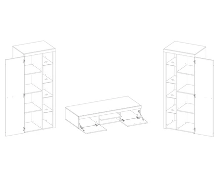 Rene XL Hängeelement hell sonoma oak ideal für Liebhaber moderner Arrangements von elegantem Charakter mit breiter Funktionalität