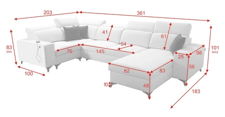 Ecksofa mit Schlaffunktion Kelly Sleek IV hellbraun rechte Ecke Schlafsofa mit Bettzeugkästen Webstoff