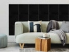 Gepolstertes Paneel Quadra 50x50 cm schwarz stilvolles Wandpaneel quadratischer Veloursstoff modisches Finish für jede Einrichtung