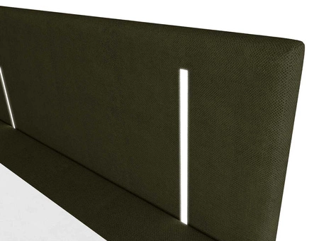 Boxspringbett Norco 140x200 grün stilvolles Bett mit Aufbewahrungsbox Beleuchtung im Kopfteil fügt eine einzigartige Note