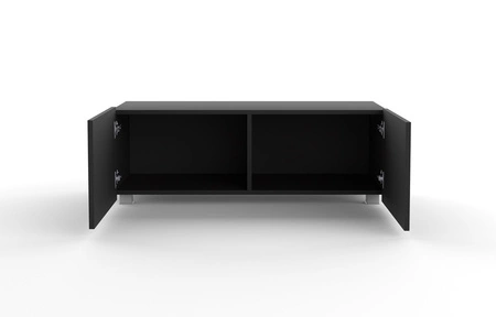 RTV Schrank Colder 100 cm schwarz mit Möglichkeit der Aufhängung stilvolle geriffelte Front elegante Form der Möbel in einem modernen Stil
