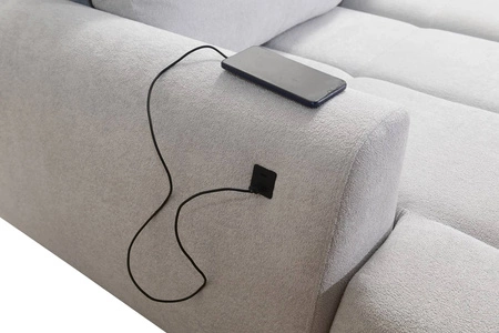 Ecksofa mit Schlaffunktion Sanfte grüne linke Seite Stilvolles Design Ecksofa zeichnet sich durch seine abgerundete Form aus