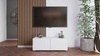 RTV Schrank Colder 100 cm weiß mit Möglichkeit der Aufhängung stilvolle geriffelte Front elegante Form der Möbel im modernen Stil