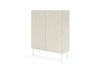 Kommode Muti 99 cm beige Design Kommode mit auffälliger Riffelung der Fronten und Push-to-Open-System des Korpus