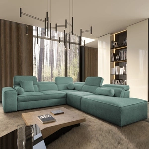 Ecksofa mit Schlaffunktion Viano IX patina rechte Seite stilvolles Ecksofa mit Bettzeugcontainern ideales Möbelstück für ein großes Wohnzimmer