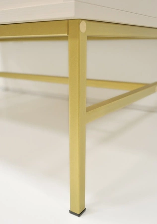 Kioto III Kommode 100 cm beige modernes Design praktische Einlegeböden goldene Griffe Metallrahmen