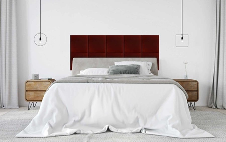 Gepolstertes Paneel Quadra 30x30 cm burgunderrot stilvolles Wandpaneel quadratischer Veloursstoff modisches Finish für jede Einrichtung