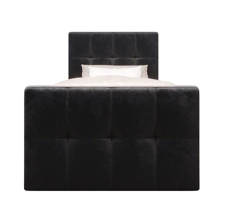 Boxspringbett Manhattan 100x200 graphit Bett im modernen skandinavischen Stil mit gepolstertem Kopf- und Fußteil Bett mit Staukasten