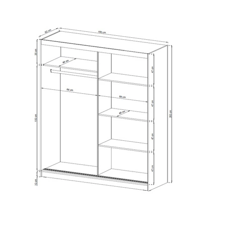 Schiebeschrank Anafi 180 cm weiß moderne Garderobe ideal für ein Schlafzimmer Kleiderschrank oder Flur