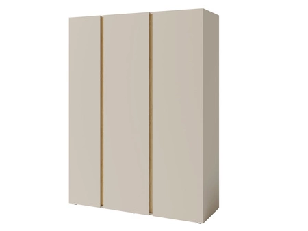 Kleiderschrank Paguro 145 cm sandbeige / geölte Eiche modernes Design ABS-Finish Kleiderschrank für Jugendzimmer