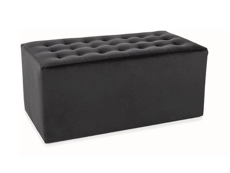 Lori Pouffe 76 cm schwarz ideal Hocker schmutz- und kratzfest Sitzpouffe mit bequemer Sitzfläche zart gesteppt