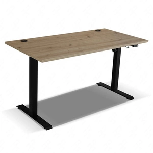 Höhenverstellbarer Schreibtisch Makana Eiche handwerklich universelles und funktionelles Möbelstück mit einer 28 mm Platte für das Büro, Arbeitszimmer oder Jugendzimmer