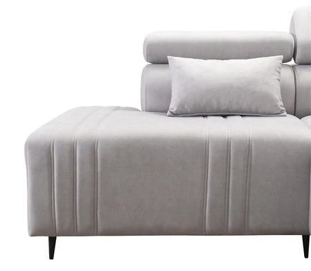 Ecksofa mit Schlaffunktion Castel XI beige linke Seite bequemes Ecksofa mit Stauraum für Bettzeug strapazierfähiger Stoff