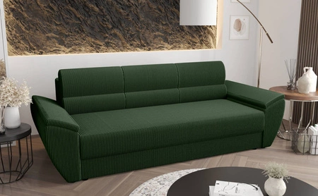 Sofa Fogu Bis grün stilvolles Sofa mit bequemen Armlehnen Cord-Polsterung Stoff Bettzeug Container