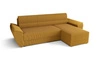 Ecksofa mit Schlaffunktion Fogu II Honig Gelb right stilvolles Ecksofa mit bequemen Armlehnen und einem Bettkasten