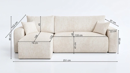 Ecksofa mit Schlaffunktion Fiesta dunkelgraues Universal Ecksofa mit Plüschstoff-Bettkasten