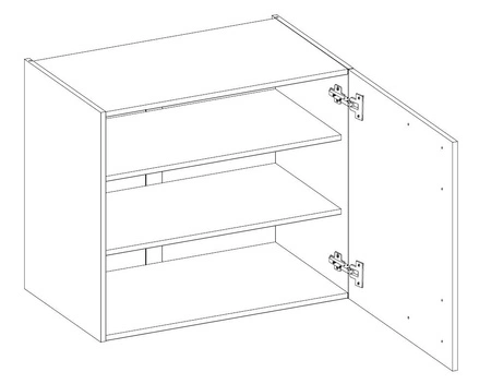 Küchenoberschrank mit Display Sold 80 GS-72 2F dampf-, hitze- und spritzwasserbeständiger Schrank