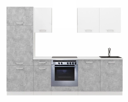 Toni 260 cm weiß / hell Beton Arbeitsplatte Küche Set sieht toll aus in modernen Interieurs