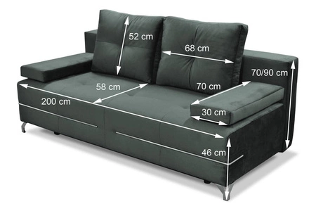 Sofa mit Schlaffunktion Austin brauner moderner Plüschstoff garantiert höchsten Komfort und Funktionalität