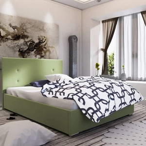 Reus gepolstertes Bett 160x200 mint mit modernem Kopfteil ideal für Schlafzimmer