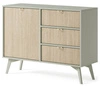 Kommode Wald 106 cm Eukalyptus / beige Fischgrät geschmackvolles Fischgrätdekor auf den Fronten der Kommode Designerkantengriffe