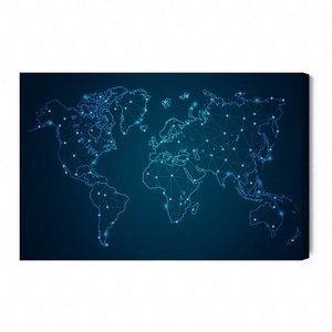 Leinwandbild Weltkarte 100x70 cm zeitlose Dekoration jedes Interieurs Bild in leuchtenden Farben hochwertige Verarbeitung