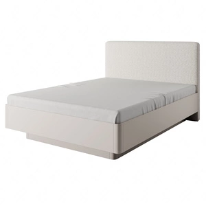 Lante Bett 160x200 cm mit Bettzeugablage beige ideales Bett für das Schlafzimmer hohes gepolstertes Kopfteil sorgt für Komfort