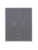 Kleiderschrank Caspe 150 cm anthrazit modernes Design ABS-Finish und Aluminiumgriffe