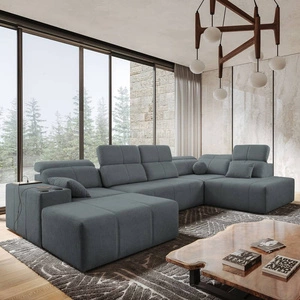 Ecksofa mit Schlaffunktion Tesalia VI grau links modernes und bequemes Ecksofa mit Schiebefunktion der Rückenlehne