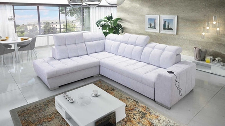 Ecksofa mit Schlaffunktion Luigi VII grau Esche links bequemes Ecksofa in einer modernen Form