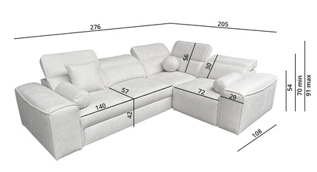 Ecksofa mit Schlaffunktion Viano II crem rechts Designer Ecksofa das sich perfekt in moderne Einrichtungen einfügt