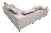 Ecksofa mit Schlaffunktion Castel III beige linkes Ecksofa mit zwei Bettkästen verstellbare Kopfstützen