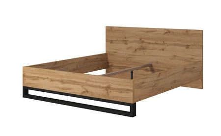 Bett Halle S 180x200 Eiche wotan stilvolles Design stabiles Bett für Schlafzimmer mit interessantem Design universelle Farben