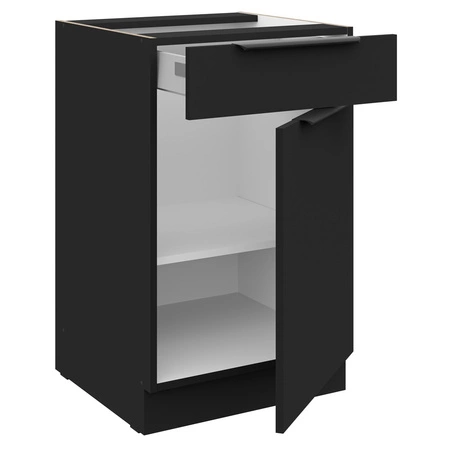 Eck-Küchenmöbelset Brianza / Schwarz 330x210 cm Griffe aus Metall sehen in modernen Innenräumen toll aus