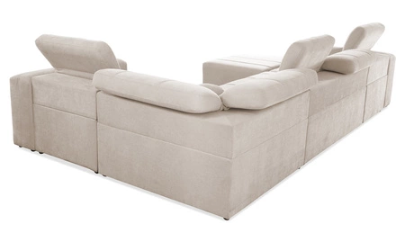 Ecksofa mit Schlaffunktion Cetara IV grau Esche links Design-Ecksofa mit verschiebbaren Rückenlehnen zwei Bettkästen