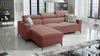 Ecksofa mit Schlaffunktion Savona Indian pink linksseitig komfortables und elegantes Ecksofa mit verstellbaren Kopfstützen Ziernaht 
