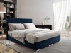 Boxspringbett Sarona 180x200 marineblau im modernen skandinavischen Stil mit markantem Kopfteil