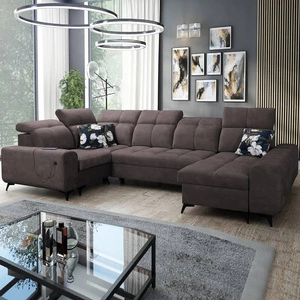 Ecksofa mit Schlaffunktion Buffalo IV braun rechte Ecke stilvolles Sofa mit zwei Bettcontainern Velourstoff