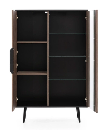 Tullio 90 cm schwarz graphit / Kapitänsdeck Vitrine stilvoll skandinavischen Stil Metallbasis modische Farben